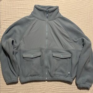 Blogilates Bonfire Fleece Full Zip Jacket - Light Blue Size S